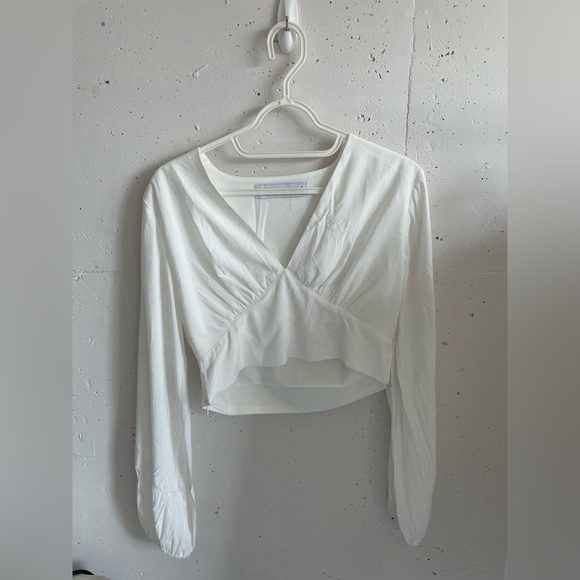 White V-neck Blouse - Picture 1 of 4